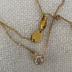 New Henri Bendel Asher Cut CZ Solitaire Gold